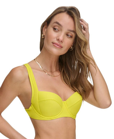 DKNY Women's Molded Underwire Bikini Top (Fluro Yellow, X-Large) DKNY