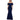 Xscape Long Scuba Crepe Off-The-Shoulder Wire Flower Navy 14