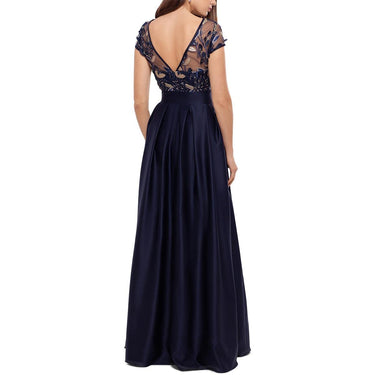 Xscape Embroidered Cap Sleeve with Ballgown Skirt Navy/Gold 16 Xscape