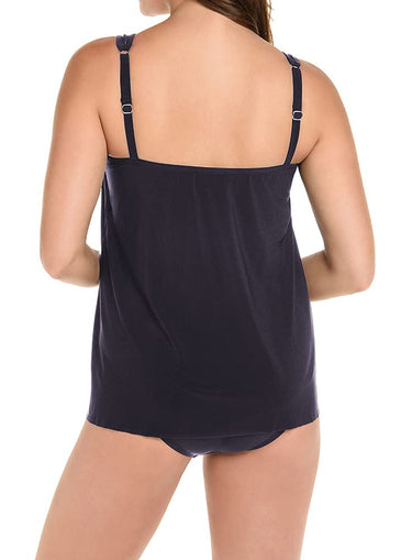 Miraclesuit Women's DD-Cup Underwire Bra Mesh Inset Tankini Midnight, 18DD Miraclesuit