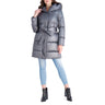 NWD VIA SPIGA Women's Quilted Puffer Coat with Belted Waist Grey Size XS Via Spiga