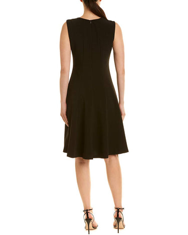 Taylor Women's Sleeveless Colorblock A-Line Dress, Black French Blue Navy, 10