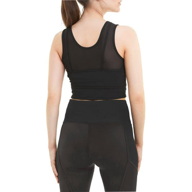 PUMA womens Studio Layered Crop Top TShirt, Puma Black, XSmall US PUMA