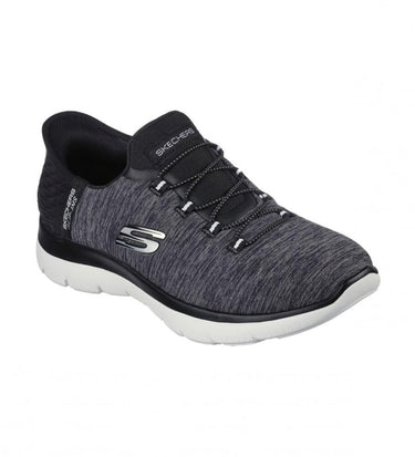 Skechers Women's Summits Hands-Free Slip-Ins Sneaker, Black White, 11 W