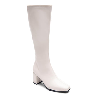 Aerosoles Women's Micah Knee High Boot, Eggnog Stretch Faux Leather, 8
