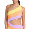 Beach Riot Women's Joyce One Piece Swimsuit,Sundazed Color Block,Purple,Stripe M Beach Riot
