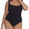 Anne Cole Plus Size Square Neck Shirred Bandeau One-Piece Black 18W Anne Cole
