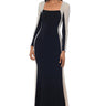 Xscape Women's Long Sleeve Caviar Beaded Mesh Illusion Side Panels Dress 6 Xscape
