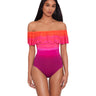 Lauren Ralph Lauren Dip-Dye Ruffle Off-The-Shoulder One-Piece Multicolored 16 Lauren Ralph Lauren