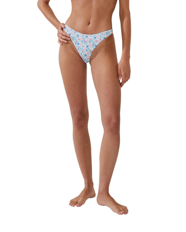 Cotton On Women's Refined High Side Bikini Bottoms (Floral Fraise, X-Large)