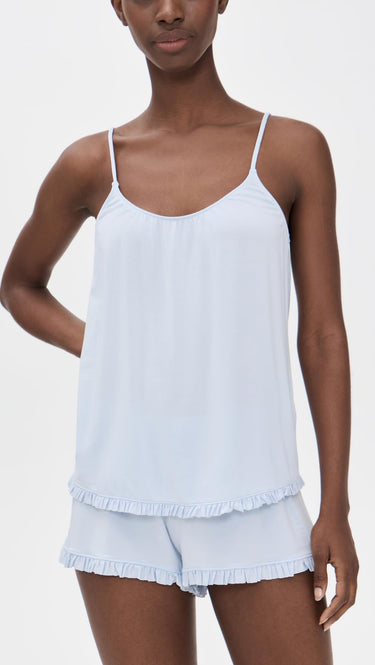 Eberjey Women's Gisele The Cami Short Pajama Set, Ice Blue, L