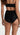Madewell Women's Second Wave Retro High-Waisted Bikini Bottoms, True Black, L Madewell