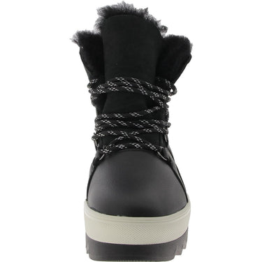 Women's CAUGAR V-Five Leather Shearling Boot Black Size 11