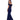 XSCAPE, Women's, Long Crepe Over-the-Shoulder Ruffle Gown, Navy, 12 Xscape