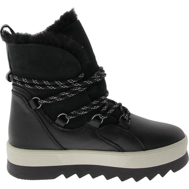 Women's CAUGAR V-Five Leather Shearling Boot Black Size 11