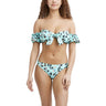 BCBGeneration Women's Bandeau Swimsuit Top Off The Shoulder Sleeves, Mint, S BCBGeneration