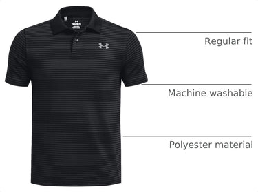 Under Armour Matchplay Printed Golf Polo Black MD (10-12 Big Kid)