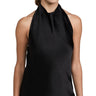 Vince Halter Neck Woman's Satin Blouse Black Size M Vince