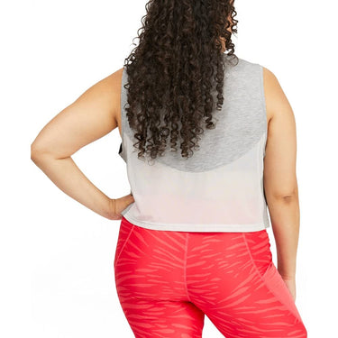 PUMA Plus Size Train Cropped Logo Muscle Tank Light Gray Heather 1X PUMA