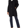 DKNY Women's Outerwear Softshell Jacket ,Black with Tie Belt and Gold Buttons ,2 DKNY