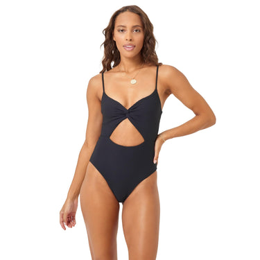 L*Space Eco Chic Reprve Kyslee One Piece Swimsuit for Women, Black, S