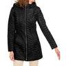 VIA SPIGA Womens Zig Zag Quilted Midi Puffer Jacket Black S VIA SPIGA