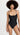 Madewell Women's Second Wave Spaghetti Strap One-Piece Swimsuit, True Black, L Madewell