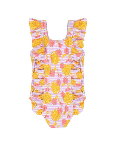 Andy & Evan Girls' Ruffle Swim Suit (Toddler/Big Kids), Pink Grapefruit, 7 Andy & Evan