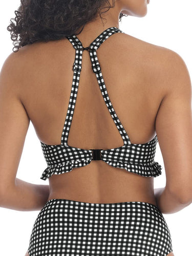 Freya Swim Women's Check In Underwire Underwire Ruffle Bikini Top SIZE 34D Freya