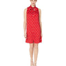 Tribal Women's Dress Skirt Polka Dot Tie Sleeveless Stretch, Flame, XL Tribal