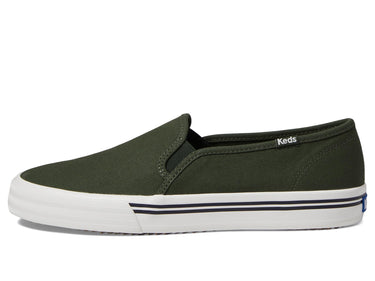 Keds Women's Double Decker Slip on Sneaker, Olive Canvas, Size 7