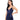 XSCAPE Women's Satin Fun Side Ruffle Makes for A Flattering Dress, Navy 8 Xscape