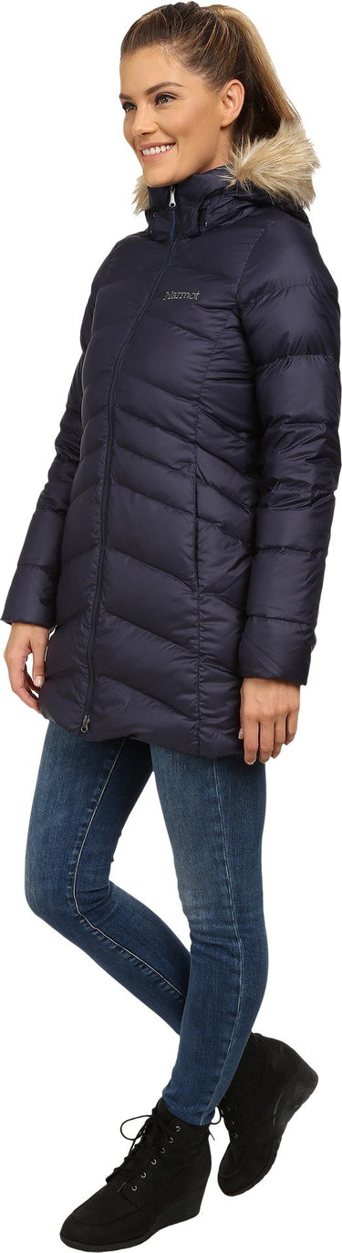 MARMOT Women's Montreal Mid-Thigh Length Down Puffer Jacket, Midnight Navy,Small MARMOT