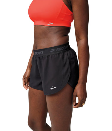Brooks Breakaway 2.5" Shorts for Women - Recycled Polyester-Blend Black S