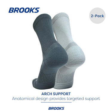 Brooks Ghost Lite Crew Socks, Running Socks with Arch Support, 2-Pack M