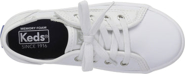 Keds girls Kickstart Sneaker, White Leather, Size 6 Big Kid US