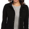 Liverpool Women's Classic Button Front Jacket in Powerflex Knit Denim, Black, L Liverpool
