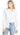 Theory womens Long Sleeve Fitted Shirt Blouse, White, SIZE L