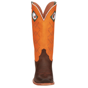 Justin Boots Mens Billet Brown 13in Sunrise Orange Cowhide Top Boot Brown 13 D