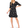 CeCe Womens Tiered Ruffle 3/4 Sleeve Shift Dress Rich Black X-Large CeCe