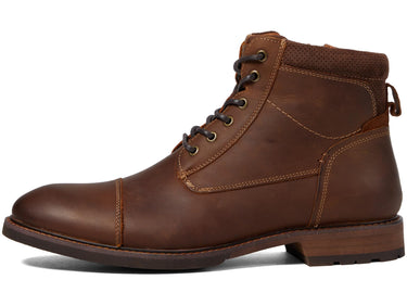 Florsheim Mens Chalet Cap Toe Boots Brown Crazy Horse Size 10 M