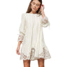 line and dot Nikki Embroidered Mini Dress Cream/Sage XS Line & Dot