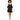 JOA Women's V Neck Cold Shoulder Button Up Fit and Flare Dress Dress, Black, S JOA