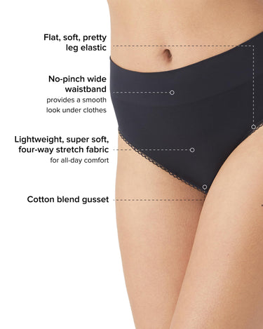 Wacoal Feeling Flexible Hi-Cut Brief  Black MD