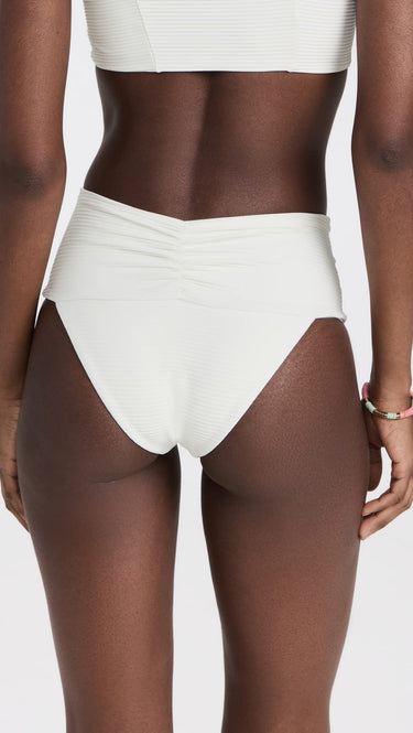 L*Space Eco Chic Econyl Bardot Bikini Bottom for Women, Cream, S L*Space