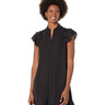 CeCe Pin Tuck Button Front Dress Rich Black SM CeCe