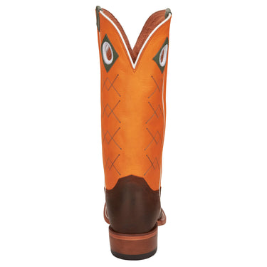 Justin Boots Mens Billet Brown 13in Sunrise Orange Cowhide Top Boot Brown 13 D