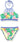hobie girl'sHi Neck Crop Bra Bikini Top & Banded Bottom Swimsuit Set Multi 12