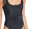 Beach Riot Women's Sydney Belted One Piece, Black, M Beach Riot