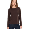 Madewell Women's Northside Long Sleeve Tee, Dark Carob, Small Madewell